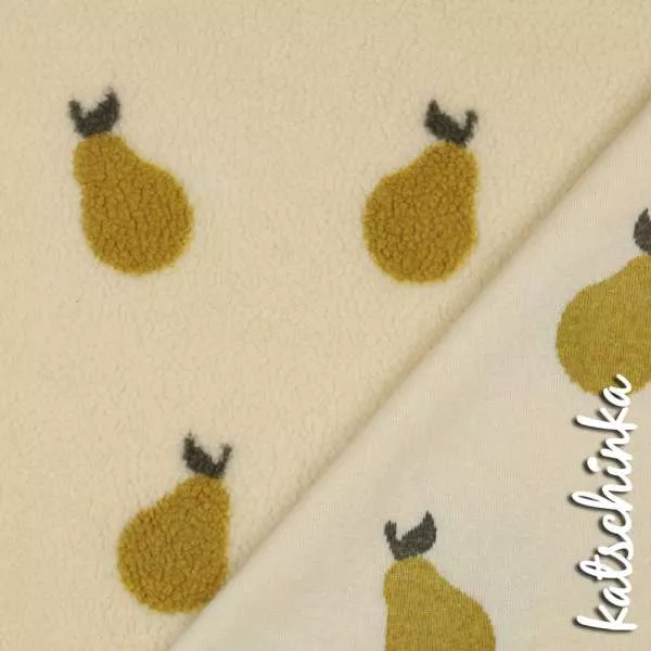 Teddyplüsch Birnen 3714.001 | Teddystoff | Teddy Plüschstoff