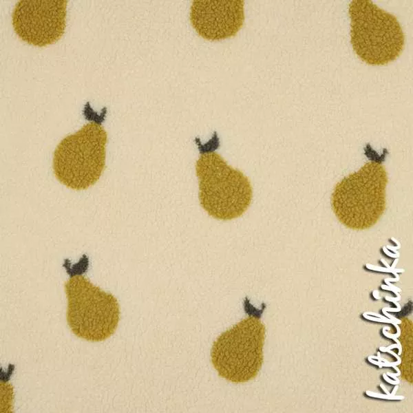 Teddyplüsch Birnen 3714.001 | Teddystoff | Teddy Plüschstoff