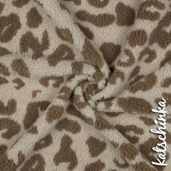 Teddyplüsch Leo taupe 3741.001 | Teddystoff | Teddy Plüschstoff