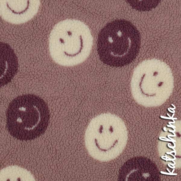 Teddyplüsch Smileys altrosa 05674.008 | Teddystoff | Teddy Plüschstoff