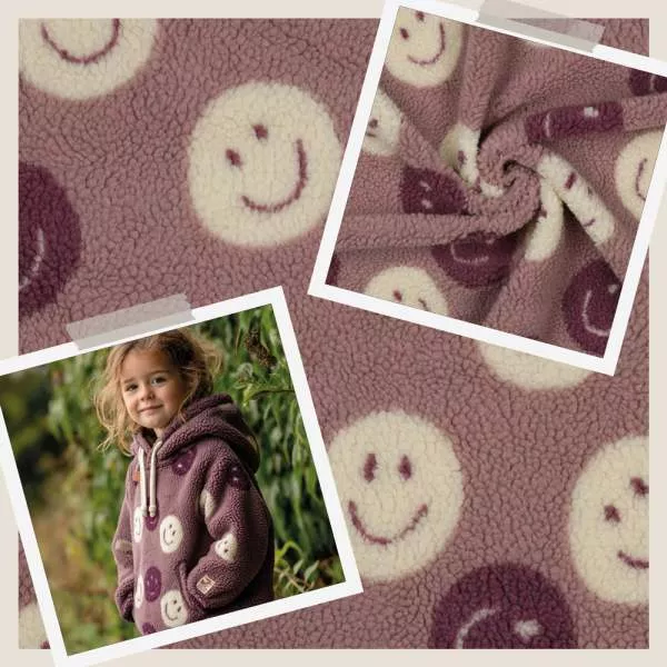 Teddyplüsch Smileys altrosa 05674.008 | Teddystoff | Teddy Plüschstoff