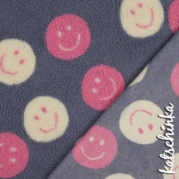 Teddyplüsch Smileys jeans 05674.009 | Teddystoff | Teddy Plüschstoff