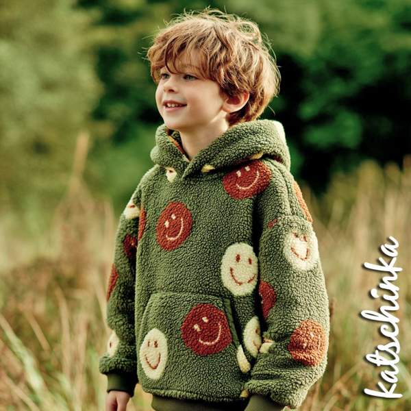 Teddyplüsch Smileys olive 05674.005 | Teddystoff | Teddy Plüschstoff