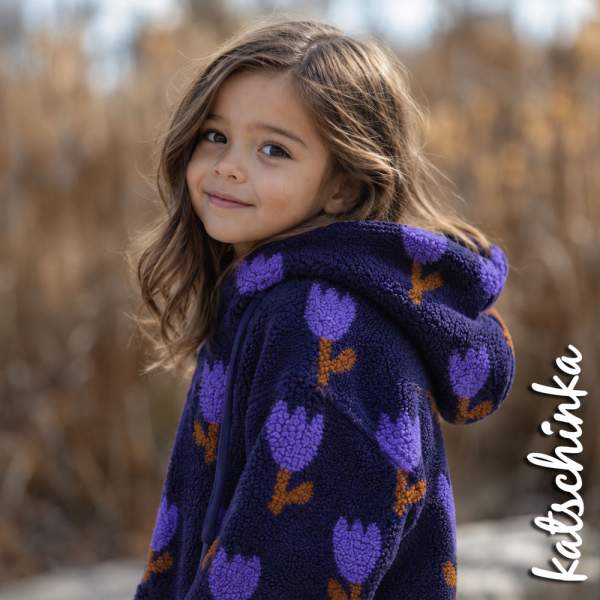 Teddyplüsch Tulpen dunkelblau 5639.007 | Teddystoff | Teddy Plüschstoff