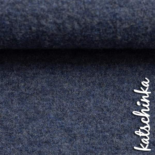 Wollstoff - Walk - jeansblau meliert 1744