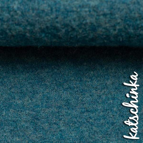 Wollstoff - Walk - petrol meliert 1747