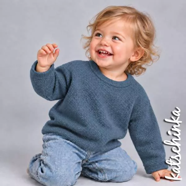 Babystrick | Baby Strickstoff | Steelblue 006 Baby Strickstoff 100% Baumwolle Feinstrick Baby Knit Strickstoff Meterware