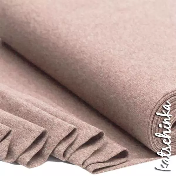 zart rot melierter Bündchenstoff als Meterware, glatt und elastisch, ideal für Baby- und Kinderkleidung