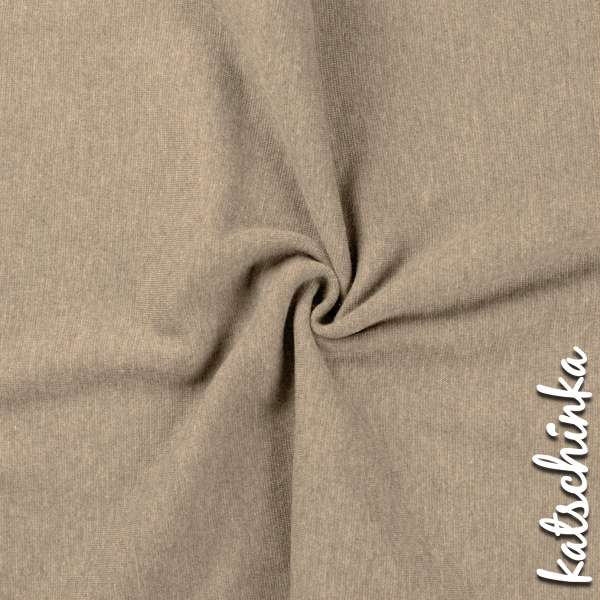 Kastanienbraunrot melierter Bündchenstoff als Meterware, glatt und elastisch, ideal für Baby- und Kinderkleidung