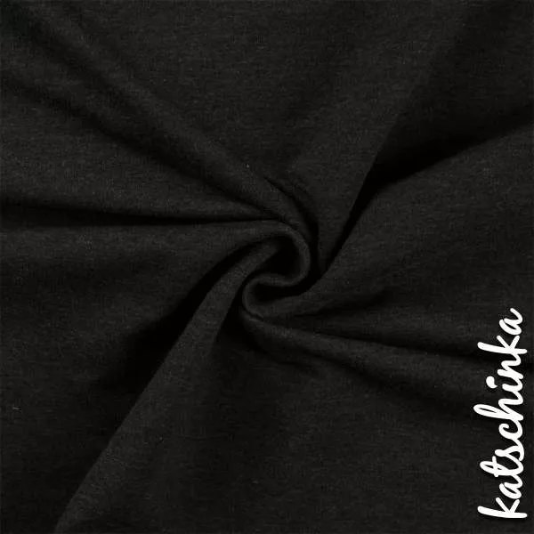 Dunkelgrau melierter Bündchenstoff als Meterware, glatt und elastisch, ideal für Baby- und Kinderkleidung