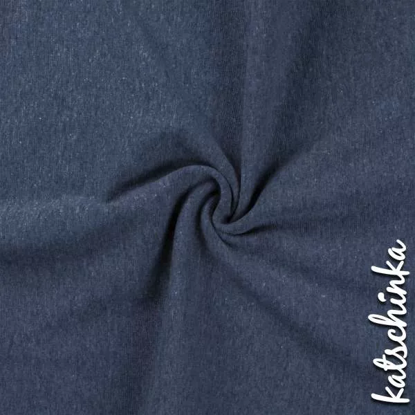 Light jeans melierter Bündchenstoff als Meterware, glatt und elastisch, ideal für Baby- und Kinderkleidung
