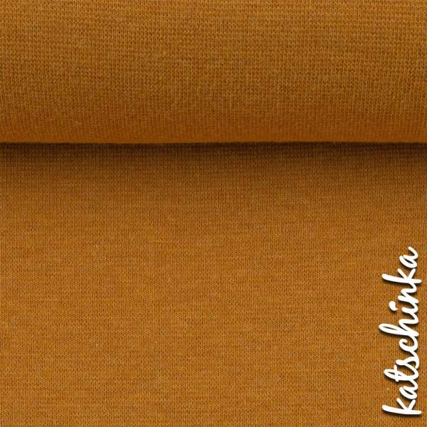Swafing Ocker melierter Bündchenstoff als Meterware, glatt und elastisch, ideal für Baby- und Kinderkleidung