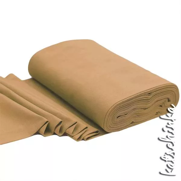 Elastischer Bündchenstoff camel mit glatter Struktur