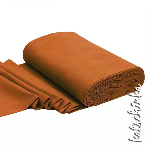 Elastischer Bündchenstoff cognac mit glatter Struktur