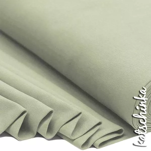 Bündchenstoff dustygrün als elastische Schlauchware Meterware