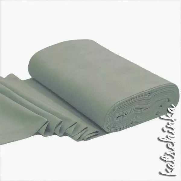 Elastischer Bündchenstoff dustymint mit glatter Struktur