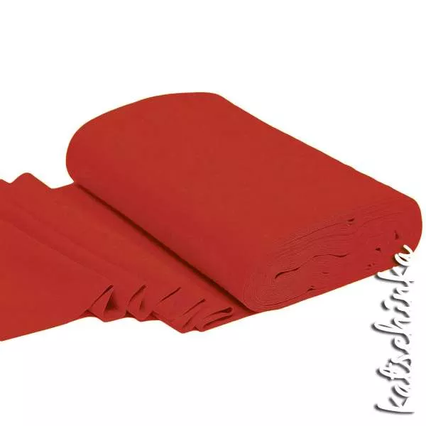 Elastischer Bündchenstoff rot mit glatter Struktur