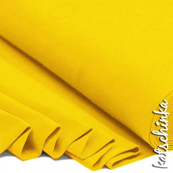 Bündchenstoff gelb als elastische Schlauchware Meterware
