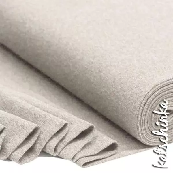 Bündchenstoff hellbeige meliertals elastische Schlauchware Meterware