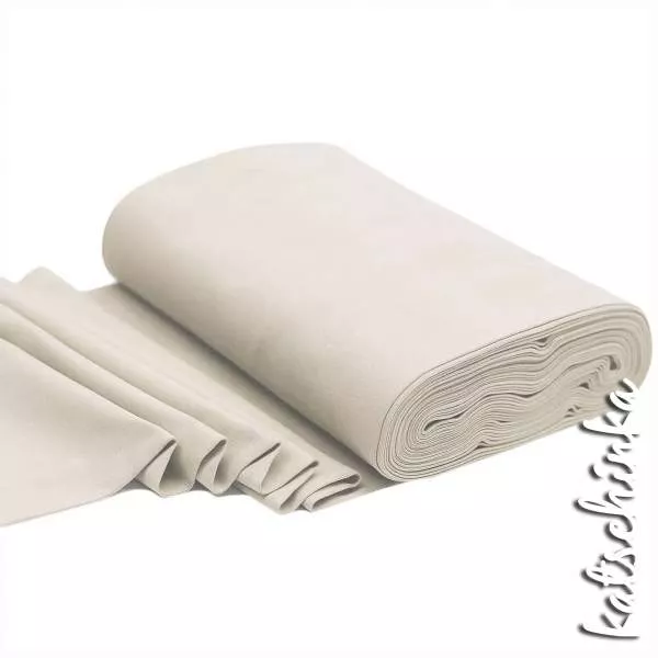 Elastischer Bündchenstoff hellbeige mit glatter Struktur