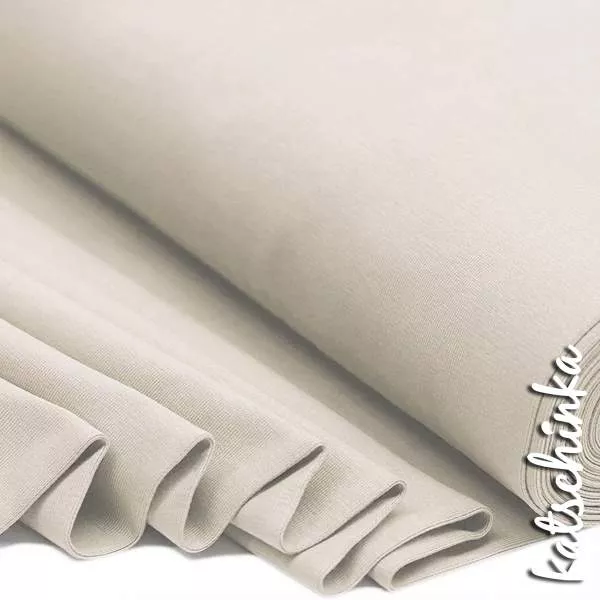 Bündchenstoff hellbeige als elastische Schlauchware Meterware