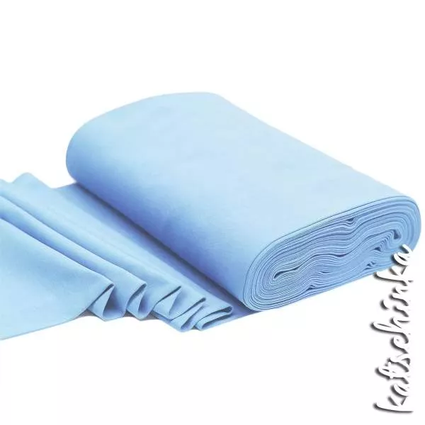 Elastischer Bündchenstoff hellblau mit glatter Struktur