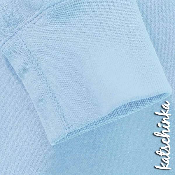 Bündchenstoff hellblau als formstabile Schlauchware