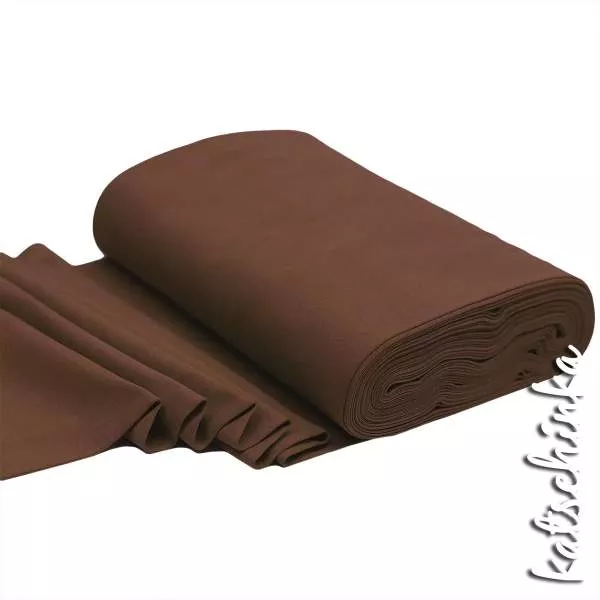 Elastischer Bündchenstoff schokobraun mit glatter Struktur