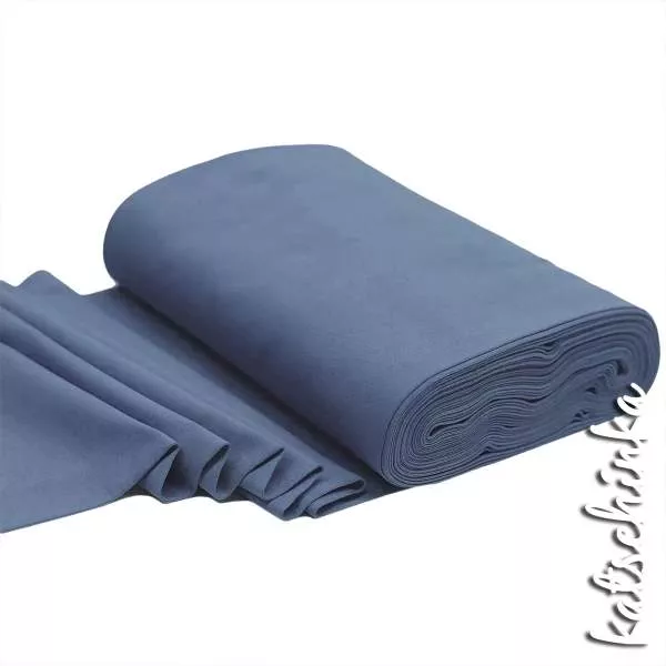 Elastischer Bündchenstoff jeansblau mit glatter Struktur