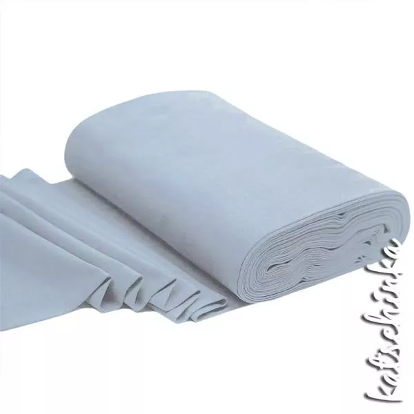 Elastischer Bündchenstoff stahlblau mit glatter Struktur