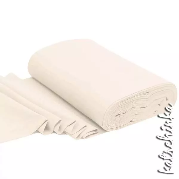 Elastischer Bündchenstoff naturellbeige mit glatter Struktur