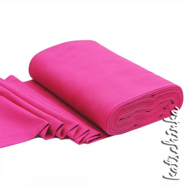 Elastischer Bündchenstoff pink mit glatter Struktur