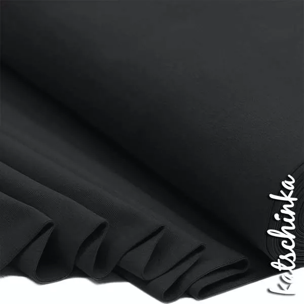 Bündchenstoff schwarz als elastische Schlauchware Meterware