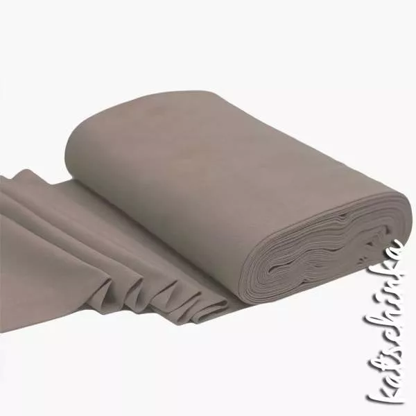 Elastischer Bündchenstoff taupe mit glatter Struktur