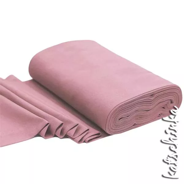 Elastischer Bündchenstoff vintage rosa mit glatter Struktur