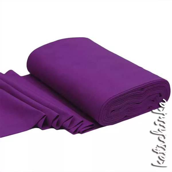 Elastischer Bündchenstoff violett mit glatter Struktur