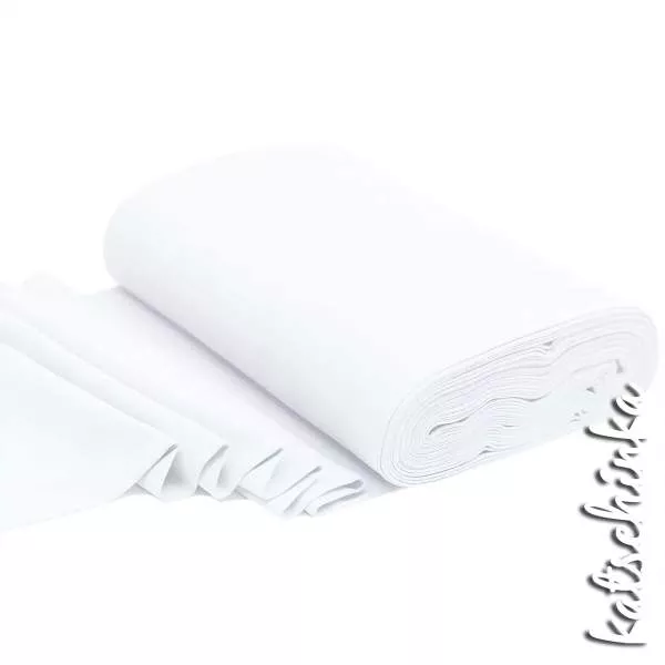 Bündchenstoff weiß 110 – elastische Schlauchware als Meterware