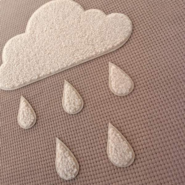 Loop-Patch / Chenille-Patch Regen Wolke