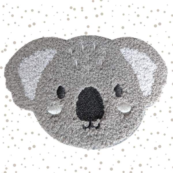 Größenvergleich Chenille Patch koala