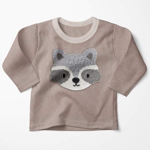 Loop-Patch Wachbär aus Chenille für Kleidung und DIY