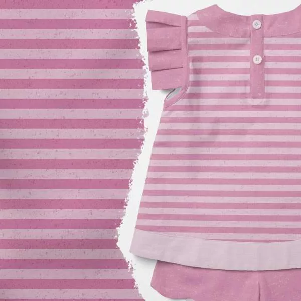 Bio Sommersweat #Ringel Berryrose Kombi