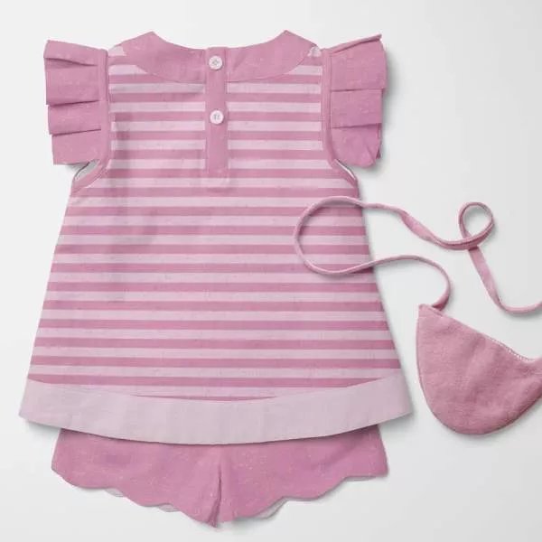 Bio Sommersweat #Ringel Berryrose Kombi