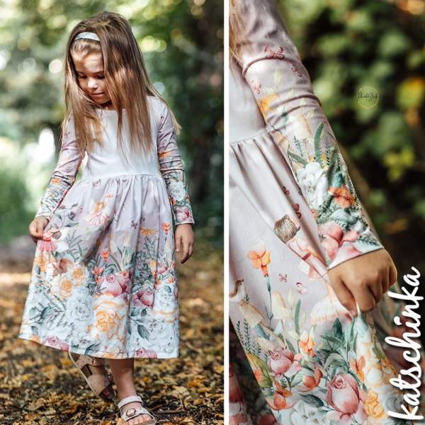 Bio Baumwolljersey Kinderstoff Fairies Vintage Garden