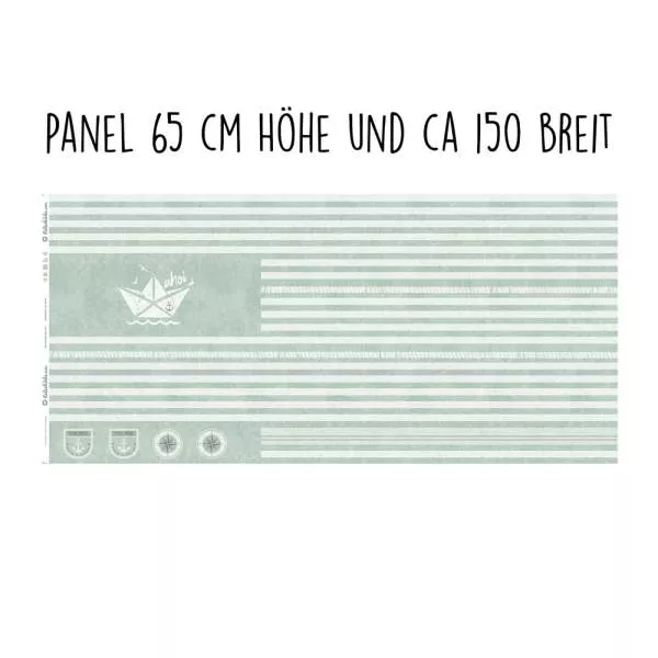 Bio Jersey Stoff AhoiSailor Vintage smokymint Panel – Kinderjersey Meterware