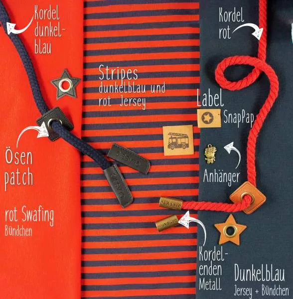 Bio Jersey #Ringel rot & dunkelblau