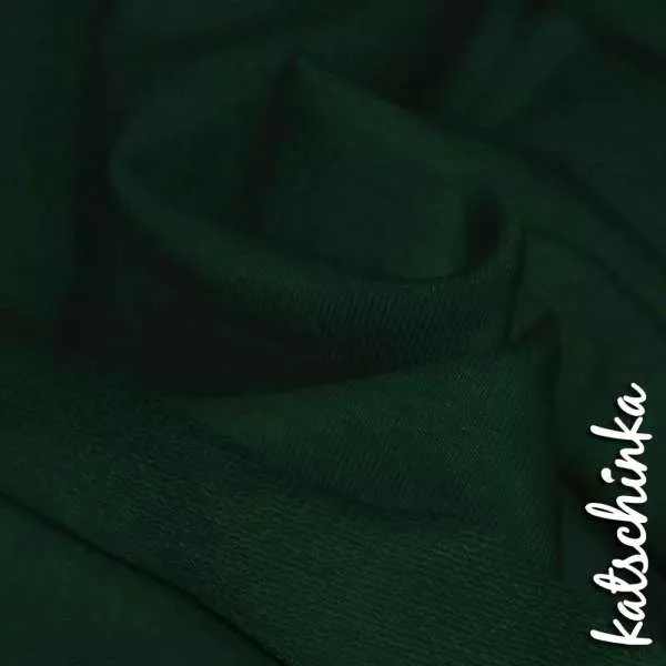 Sommersweat Stoff dunkelgrün als Meterware – elastischer French Terry Sweatstoff