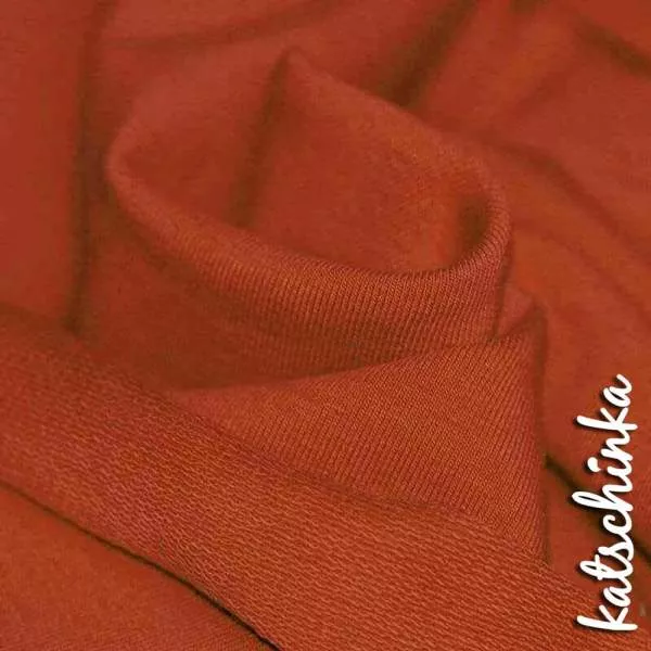 Sommersweat Stoff cognac als Meterware – elastischer French Terry Sweatstoff