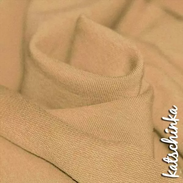 Sommersweat Stoff kakao als Meterware – elastischer French Terry Sweatstoff