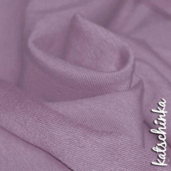 Sommersweat Stoff dusty flieder nude als Meterware – elastischer French Terry Sweatstoff