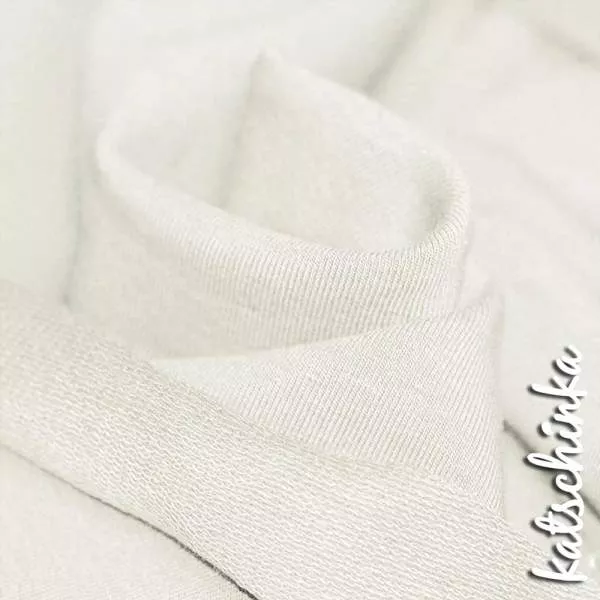 Sommersweat Stoff ecru als Meterware – elastischer French Terry Sweatstoff